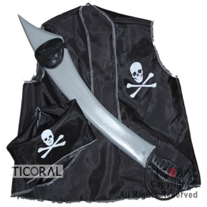 SET PIRATA CHALECO-PA�UELO-PARCHE-ESPADA x 1